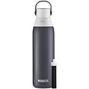 Brita Insulated Stainless Steel Filtering Water Bottle with Straw, BPA-Free Water bottle for Sports, Travel or Hiking, Great for gifting, Easy-carry loop, Leak-proof lid, 26 Oz, Carbon