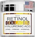 Retinol Cream for Face - Facial Moisturizer with Collagen Cream and Hyaluronic Acid - Anti Aging Face Cream - Day and Night Face Lotion for Women and Men - Hydrating Wrinkle Cream for Face