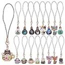 BEEFLYING 16 Pcs Kawaii Cell Phone Charms for Mobile Phone Strap Hanging Pendants Aesthetic Phone Decor for Jewelry Making Phone Charm Keychain Pendant Accessories(Cat)