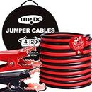 TOPDC 4 Gauge 20 Feet Jumper Cables for Car, SUV and Trucks Battery, Heavy Duty Automotive Booster Cables for Jump Starting Dead or Weak Batteries with Carry Bag(TD-P0420)