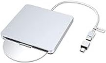 CEZO 2 in 1 Type C and USB Ultra Slim External DVD Drive Burner Optical Drive CD+/-RW DVD +/-RW Superdrive Disc Duplicator Compatible with Mac MacBook Pro Air iMac and Laptop