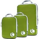 Cipway Kompressions-Packwürfel-Set, ultraleicht, erweiterbar, Reise-Organizer für Handgepäck (grün, 3 Stück)