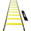 Yes4All Agility Ladder Speed Training Equipment - Speed Ladder for Kids and Adults with Carry Bag - 12 Rung/15 Feet Yellow