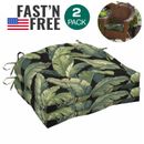Leaves Patio Chair Seat Cushions 20x18 For Outdoor Furniture Clearance Set Of 2