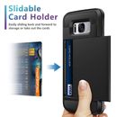 Card Slider Phone Case for Samsung Galaxy S6 (Black) - Card Case to Carry Less