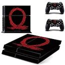 TCOS TECH PS4 Skin Protective Wrap Cover Vinyl Sticker Decals for Playstation 4 Fat Version Console and Dual Shock 4 Sticker Skins PS4 Fat Skin Console and Controller (God of War)