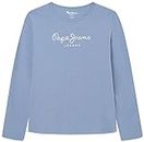 Pepe Jeans Hana Glitter L/S, T-Shirt Bambine e ragazze, Blu (Steel Blue),6 anni
