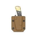 Clip & Carry Kydex Sheath for the Buck 110 & Buck 112 Folding Pocket Knife ~ USA Veteran Made (Knife not included) | Click Retention | Adjustable Cant | Belt Holster Case (BROWN)