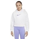Nike Women's Regular Fit G NK TF Hoodie PO GFX (DQ8845-100_White/Light Thistle
