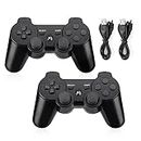 Powerextra PS3 Controller 2 Pack Wireless Double Shock High Performance Gaming Controller with Upgraded Joystick for Playstation 3 Double Shock PS3 Game Console