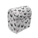 Ambesonne Rooster Stand Mixer Cover, Rhythmic Cockerel Chicken Poultry Farm Animals on Plain Backdrop, Kitchen Appliance Organizer Bag Cover with Pockets, 6-8 Quarts, Charcoal Grey