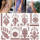 Pegatina de tatuaje rojo tatuaje de henna tatuaje falso temporal impermeable flor de encaje 