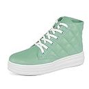 RazMaz Stylish, Comfortable & Colour Boots For Women | Vegan Leather Shoes & Sneakers For Women | Ankle Boots With High Neck And High Heel Shoes For Women | Long Shoes For Girls, Light Green - 5 UK