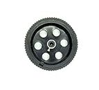 INVENTO 1pcs 95mm x 20mm Plastic Robotic Wheel Durable Rubber Black Tire Wheel with metal collet for DC Geared Motor RC Car Robot