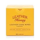 Leather Honey Leather Cleaner Wipes - Clean Leather on-The-Go - The Best Leather Cleaner for Vinyl and Leather Apparel, Furniture, Auto Interior, Shoes and Accessories - 10 Ready-to-Use Wipes