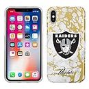 Prime Brands Group Cell Phone Case for Apple iPhone Xs/X - White/Gold - NFL Licensed Oakland Raiders