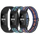 Puhuite Bands Compatible with Fitbit Charge 2 Bands for Women Men, Classic & Special Edition Adjustable Stretchy Nylon Replacement Strap Wristbands for Fitbit Charge 2