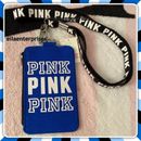 Victoria's Secret Pink Blue Black White Lanyard ID Case Badge Holder Wallet -NWT