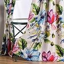Taisier Home Stylish Living Elegant Abstract Colorful Curtains Printed,Colorful Flower Curtain Printed,Fashion Curtain 84 Inch Lenth for Bedroom(Floral Print Curtain 1 Piece)