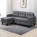 L Shaped Corner Sofa Set w/ 3 Seater Couch, Ottoman, Chaise Lounge Function