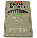 SSKR Pack of 5 Pcs Organ Power Complete Round Machine Needles DBX1 75/11 Works with All Automatic Machines (Usha/Singer/Brother/Rajesh) , Silver