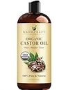 Handcraft Blends Organic Castor Oil - 16 Fl Oz - 100% Pure and Natural - Premium Grade Oil for Hair Growth, Eyelashes and Eyebrows - Carrier Oil - Hair and Body Oil - Expeller-Pressed and Hexane-Free