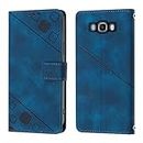 Asdsinfor for Samsung Galaxy J7 2016/J710 Case,PU Leather Wallet Case,Credit Cards Holder Kickstand Shockproof Flip Magnetic Protection Men Women Lady Phone Case for Galaxy J710 Blue YBF