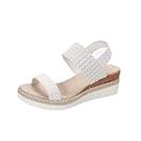 Generic Sandals for Women Wedges Sandals Espadrilles Heels Holiday Platform Open Toe Strap Casual Modern Shoes,2-White,39