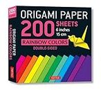 Origami Paper 200 sheets Rainbow Colors 6" (15 cm): Tuttle Origami Paper: High-Quality Double Sided Origami Sheets Printed with 12 Different Designs (Instructions for 6 Projects Included)