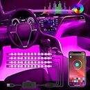 FCPVHOY Smart Led Interior Car Under Dash Lights with APP Rhythm Light Strip Multicolor led Car Lights Kits, Sync Music,5V USB Car Led Lights