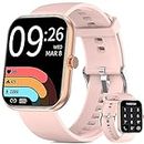 Smart Watch for Women Men with Bluetooth Call, Heart Rate Sleep Monitor, 1.91” DIY Dial Touch Screen Fitness Watch, 100+ Sports Modes, IP68 Waterproof Smartwatch Step Watch for Android iOS New(Pink)