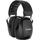 ProCase Noise Reduction Ear Muffs, NRR 35dB Hearing Protection Headphones Headset, Adjustable Professional Noise Cancelling Ear Defenders for Construction Work -Black