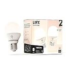 LIFX L3A19LW06E26CA White, A19 Wi-Fi Smart LED Light Bulb, Warm, Dimmable, No Bridge Required, Compatible with Alexa, Hey Google, Apple HomeKit (2 Pack)