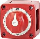 Blue Sea Systems Selector 4 Pos. m-Series Mini Selector Battery Switch - Red, 2-7/8" x 2-7/8"