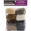 Dimensions Crafts 72-74004 Earth Tone Wool Roving for Needle Felting, 8-Pack