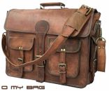 New Men's Genuine Vintage Brown Leather Messenger Shoulder Laptop Bag computer