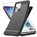 Cover Compatible with Samsung Galaxy S21 5G Case with 1 Pack Tempered Glass Screen Protector Phone Case for Samsung Galaxy S21 5G,Soft TPU Slim Fit Shockproof Anti-Scratch Phone Cover-black