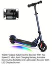 Scooter eléctrico Caroma para niños de 8 a 12 años, azul, LED vibrantes.