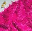 BIANNA | Long Pile Thick Faux Fur Fabric Squares | Many Colors and Sizes | Shag Shaggy Furry Material for DIY Craft Sewing Costumes Fursuit (Hot Pink, 3x5 ft)