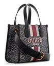 GUESS Women's Silvana 2 Compartment Mini Tote, Crossbody, Charcoal Logo, One Size