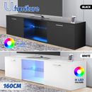 TV Cabinet Entertainment Unit Stand LED Gloss Modern Storage Drawers 2 Doors