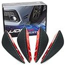 iJDMTOY 4pcs Matte Black Dry Carbon Fiber Finish Front Bumper Canard, Body Diffuser Fins, Universal Fit For Any Car