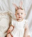 OVERSIZED Easter headband for Baby Girl Toddler Bunny Ears 5 inches Extra Large
