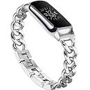 Cinturino compatibile con Fitbit Luxe Bands, Cinturini regolabili in acciaio inossidabile per Fitbit Luxe Smart Watch per le Donne Uomini-argento