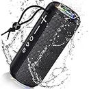 LENRUE F21 Wireless Bluetooth Speaker, Portable Bluetooth Speaker, Outdoor Waterproof Speakers with Light,HiFi Stereo Sound, 24H Playtime,Gift for Men and Woman to Enjoy Music (Black)