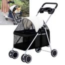 4 Wheels Pet Stroller Dog Cat Travel Carrier Pushchair outdoor Foldable Pram NEW