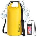 KYG Dry Bag wasserdichte Tasche, 5L/10L/20L, mit Wasserdicht Handyhülle, Trockentasche für Strand und Outdoor Sport, Wandern, Skifahren, Angeln, Klettern, Camping, Surfen, Rafting