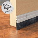 Deco Window Door Seal Draft Stopper Weather Stripping Sound Blocker w/ Aluminium Plate & Brush Door Sweep in White | Wayfair 0064986-K063