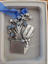 Things Remembered Make A Wish Pewter Ornament Fireworks Flowers Blue white jewel