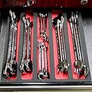 Polar Whale Tool Drawer Organizer Wrench Holder Insert Red and Black Durable Foam Tray 5 Pockets Holds Wrenches Up to 10 Inches Long Fits Craftsman Husky Kobalt Milwaukee Many Others